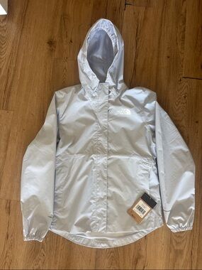 The North Face Pale Blue Hooded Windproof and rainproof Jacket